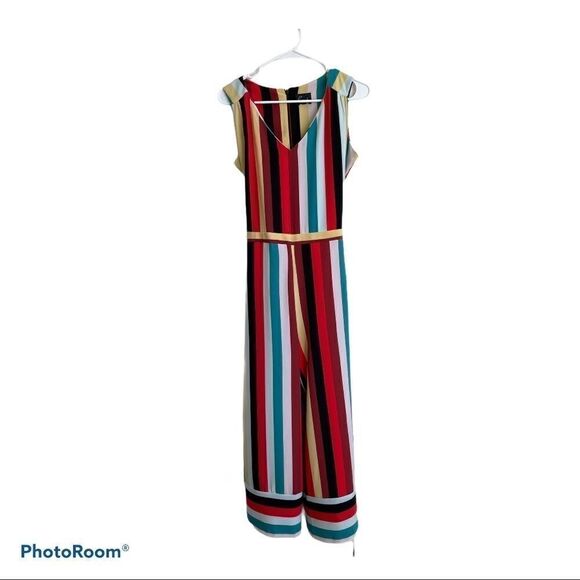ECI Striped Cropped Jumpsuit- Small - Picture 2 of 11